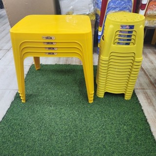 Combo 04 bộ bàn trà chanh size đại, ghế lùn tròn - Song Long - Qui Phúc
