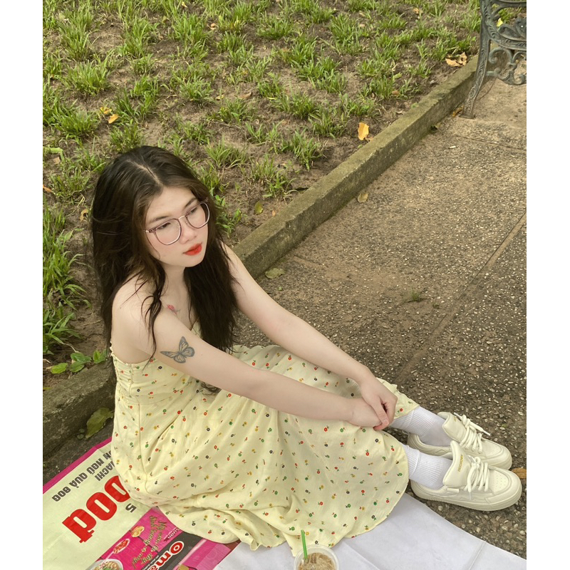 Passđầm midi hoa nhí