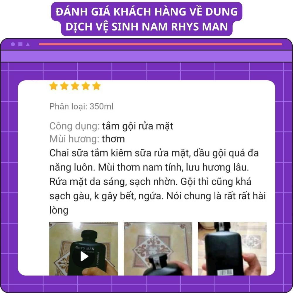 Sữa Tắm Gội Nam 3 in 1 Rhys Man Chính Hãng 350ml St Hương Nước Hoa Thơm Lâu Tắm Gội Đầu Rửa Mặt Trắng Da Toàn Thân