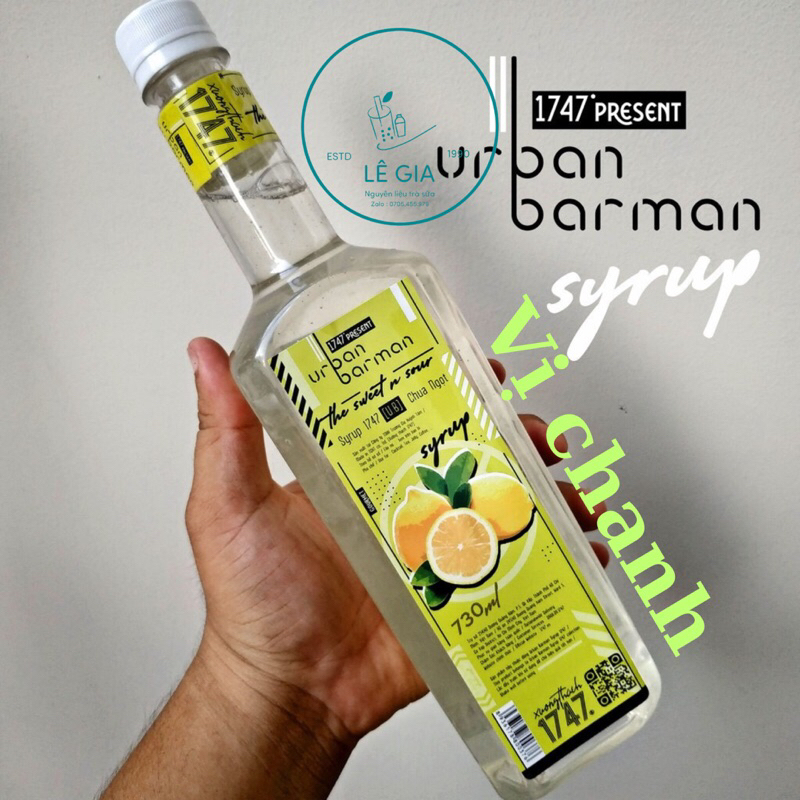 Syrup Chanh Urban Barman chai 730ml