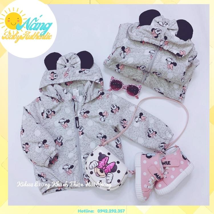 Áo Khoác Gió Thu Đông Họa Tiết Mickey Cho Bé Trai, Bé Gái SĂN SALE Hờ Mờ