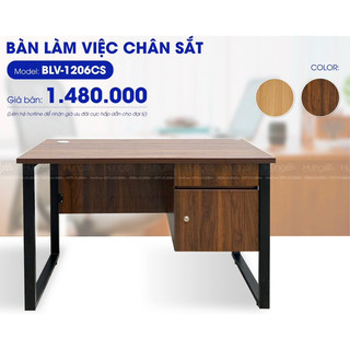 Bàn Làm việc Chân Sắt mặt MDF 25mm siêu bền.