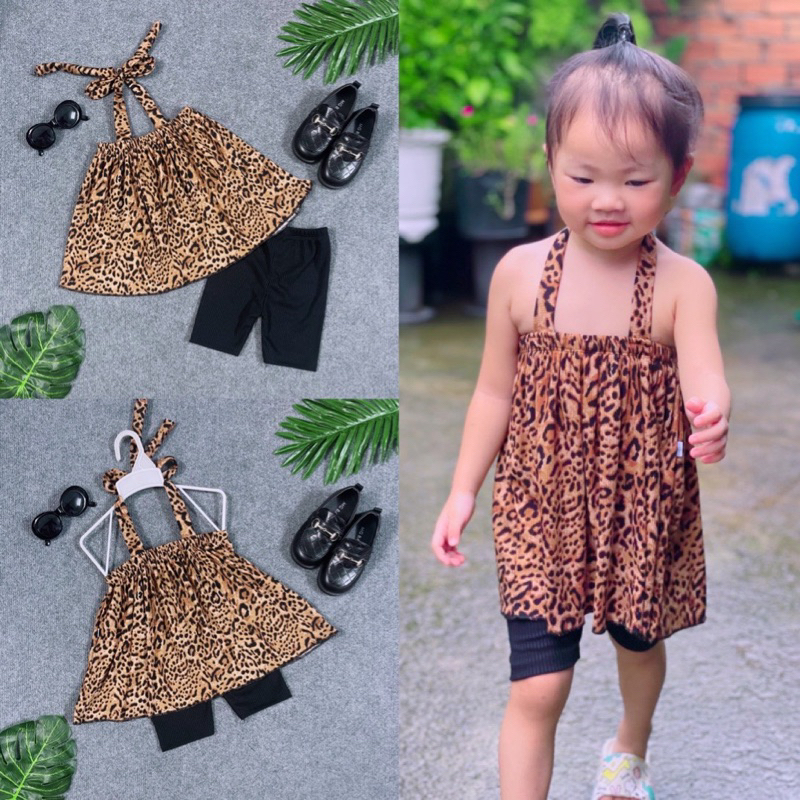 Set Áo Yếm Fom Rộng Xèo Phối Quần Ngố Thời Trang Chất Thun Cotton Mềm Mại