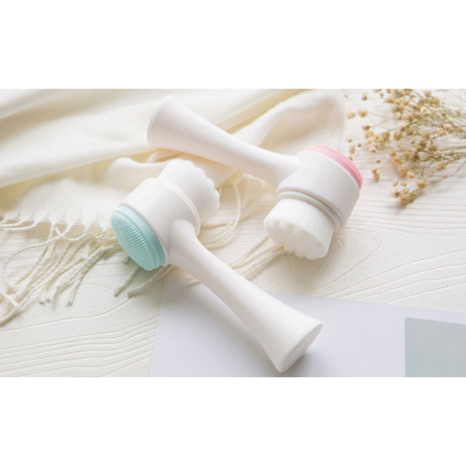 Cọ massage rửa mặt silicon 2 đầu thông minh