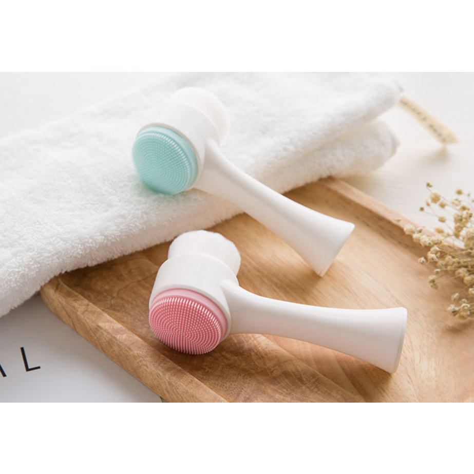 Cọ massage rửa mặt silicon 2 đầu thông minh