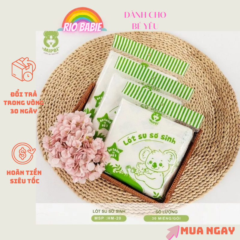 Lót su sơ sinh, miếng lót su 30miếng/ bịch