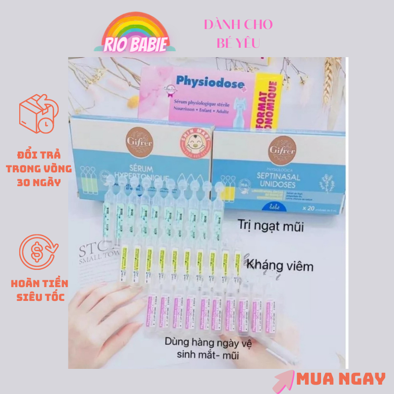 Nước muối sinh lý Pháp - vệ sinh mắt, mũi, tai cho bé và người lớn