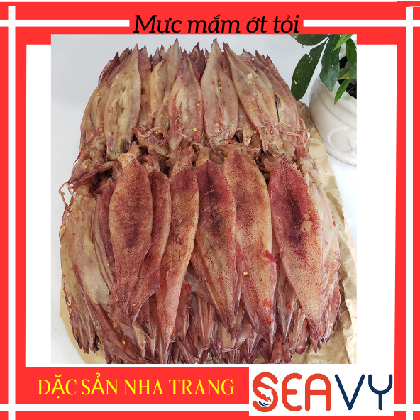 Mực tẩm mắm nhỉ ớt tỏi, mực cơm khô dẻo gói 500 gram size lớn Đặc sản Nha Trang - Seavy