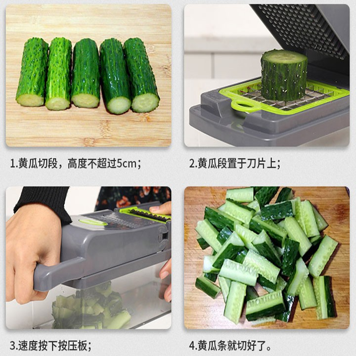 Bộ dụng cụ nạo rau củ quả đa năng có nắp,hộp tích hợp dao cắt thá¡ gọt nạo bào sợi rau củ quả kiểu hạt lựu tiện lợi..
