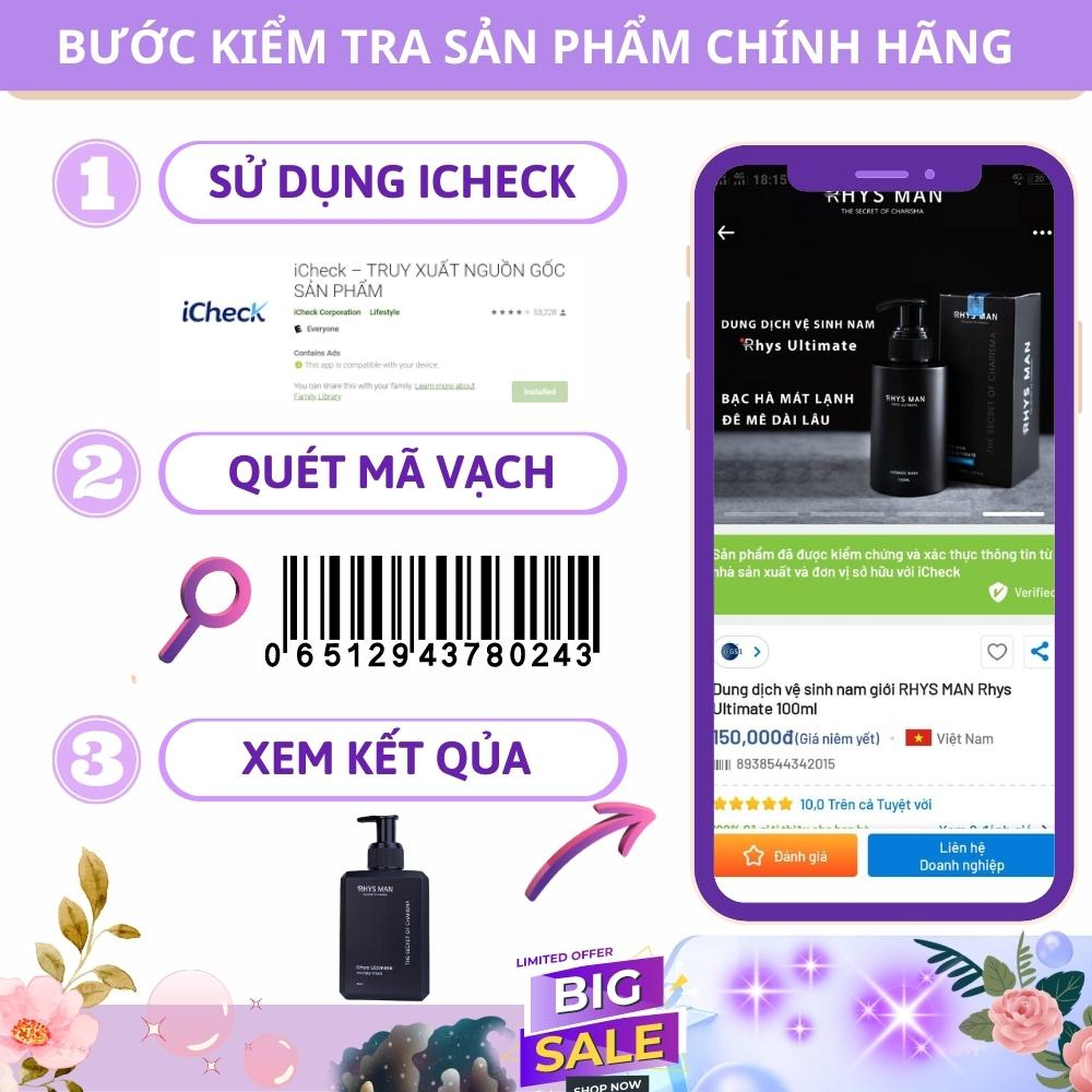 Gel Vệ Sinh Nam giới Dung Dịch Vệ Sinh Nam Rhys Man Chính Hãng 120ml Dddvs Hương Nước Hoa Chăm Sóc Vùng Kín Hết Hôi Ngứa