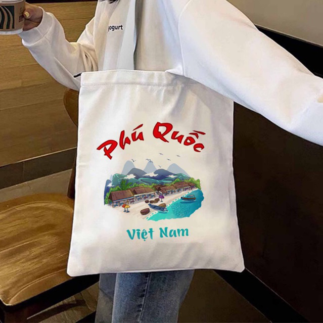 Túi vải du lịch Phú Quốc quà tặng lưu liệm WHITE BEAR CLOTHING