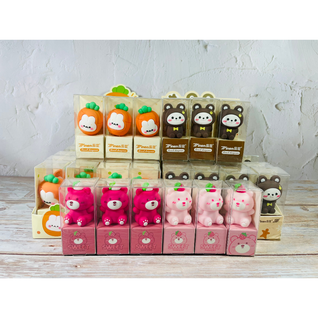 Gọt Bút Chì Gấu Dâu Dễ Thương, Chuốt Bút Chì Gấu Dâu Lotso Trawberry Bear Pencil Sharpener Hot Trend, Chuốt Chì Cà Rốt