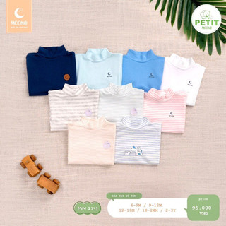 Áo cổ 3 phân Moon chất vải petit cho bé