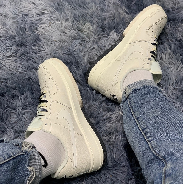 Giày AF1 âm dương PQ , Giày thể thao air force 1 Âm Dương Brooklyn Sail Black Phản Quang phối đồ nam nữ trend 2022