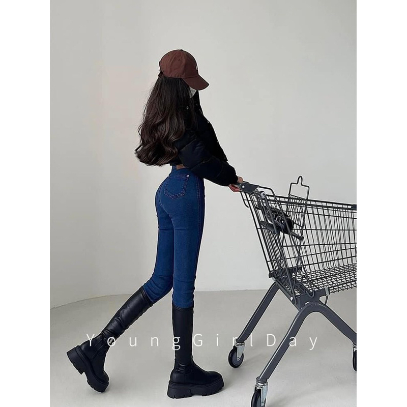 Áo Khoác Phao Crotop Dài Tay Cổ Cao Dáng Lửng Màu  Trơn