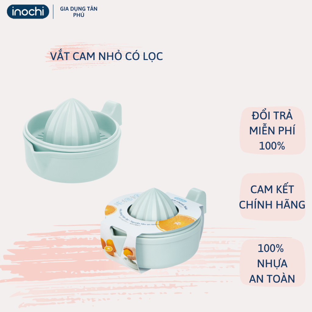 Bộ vắt cam chanh YOKO INOCHI Loại nhỏ có lọc bằng nhựa nguyên sinh kháng khuẩn tiện lợi VCTD.COLOC