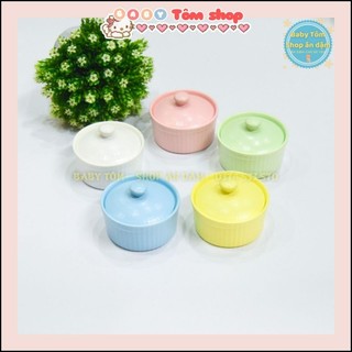 Bát ăn dặm gốm sứ Ramenkin có nắp 120ml NPP Baby Tôm