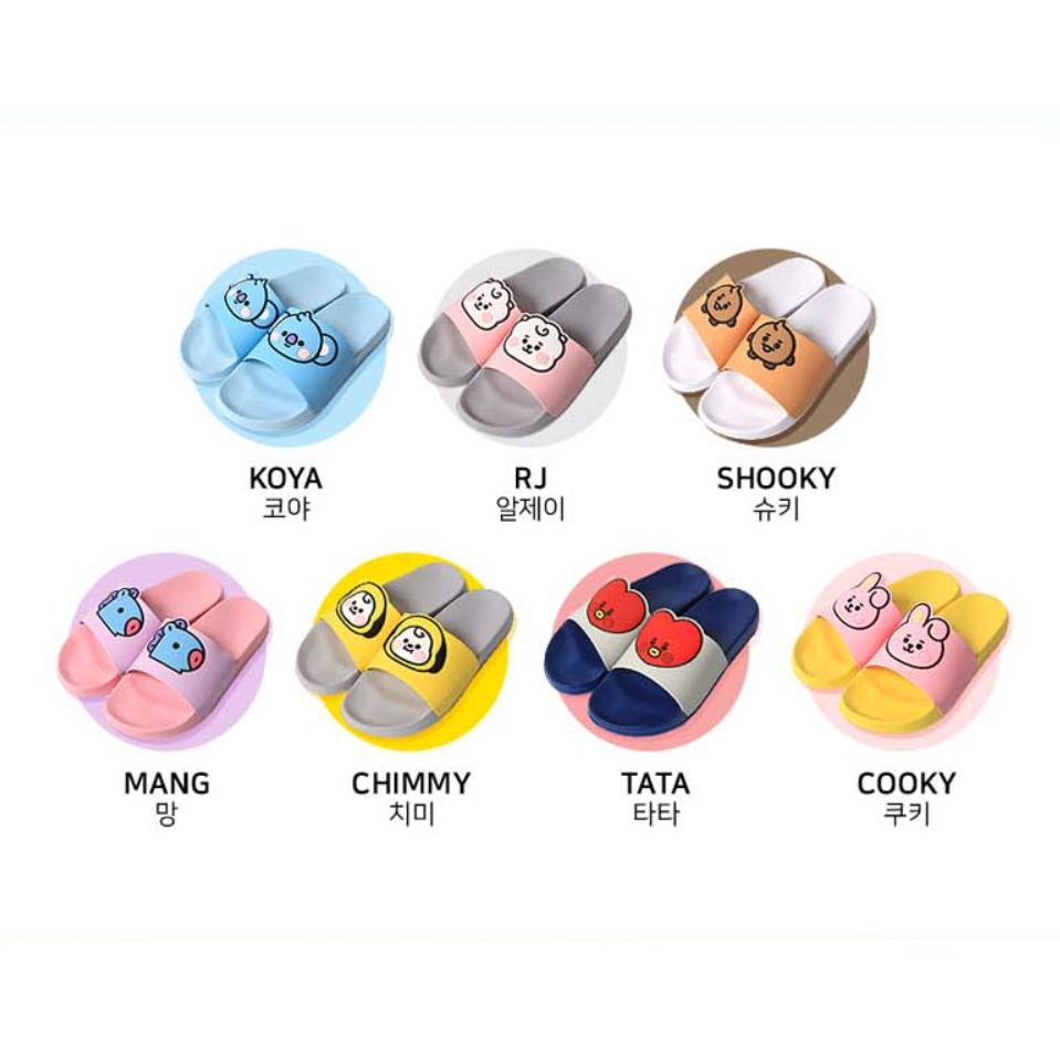 Dép quai ngang dễ thương BT21 Hàn Quốc