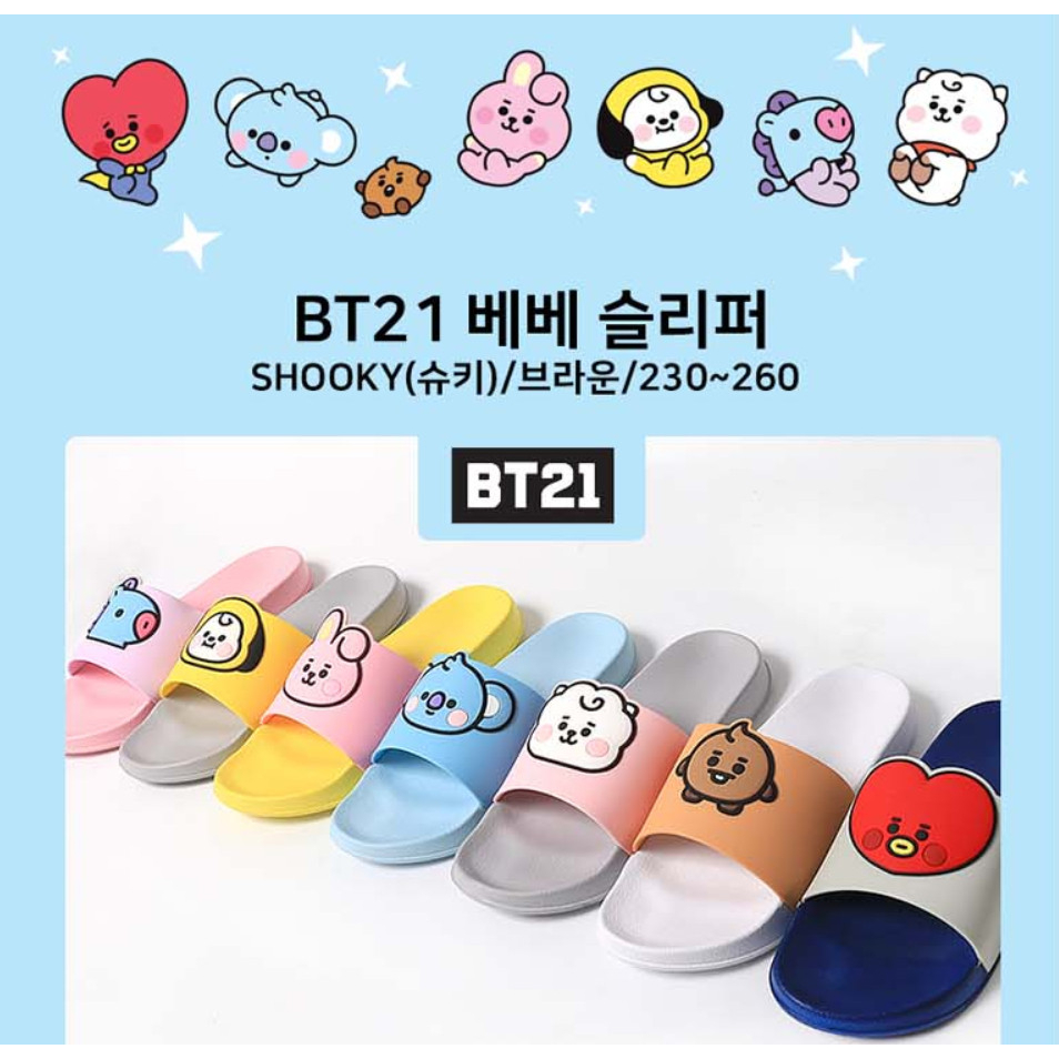 Dép quai ngang dễ thương BT21 Hàn Quốc