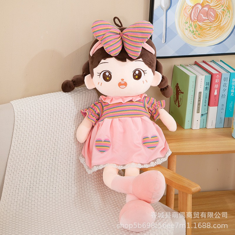 Búp bê cô bé bờm nơ nhập khẩu loại 1 kích thước 45cm 65cm 80cm