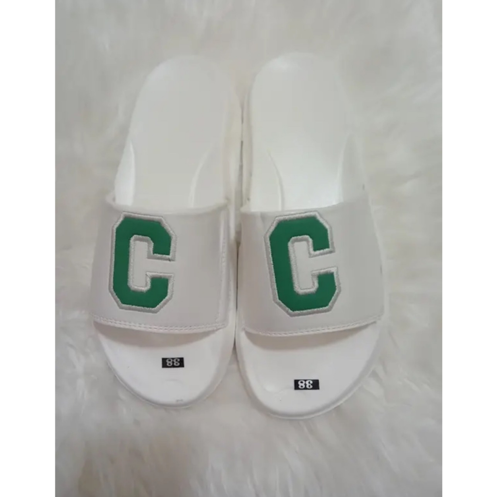 Dép quai ngang nam nữ chữ C logo thêu chữ C nam nữ đế đúc bánh mỳ độn chiều cao 5cm hottrend 2023