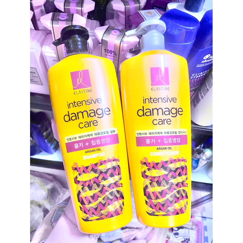 DẦU GỘI - DẦU XẢ ELASTINE INTENSIVE DAMAGE CARE ARGAB OIL SHAMPOO & CONDITIONER HÀN QUỐC