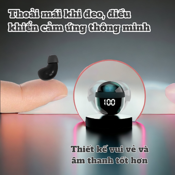 Tai Nghe mini SK18 bluetooth 5.3 mẫu mới pin trâu, chống ồn, âm thanh HIFI, kèm mic đam thoại to rõ