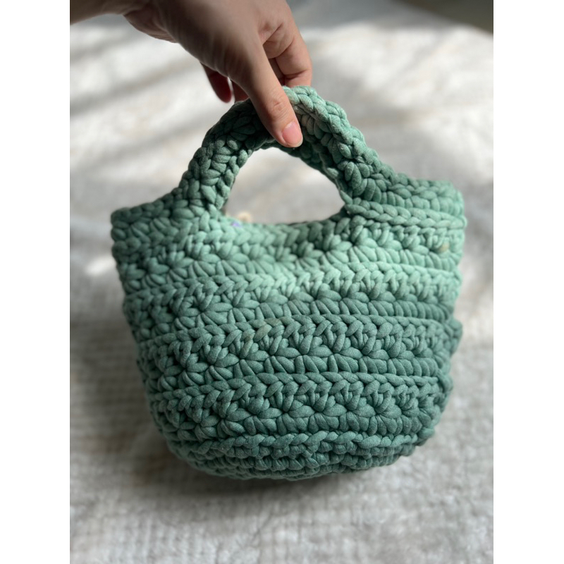 Túi đan sợi vải bông Nhật Bản xinh xắn boho mùa hè thích hợp đi biển