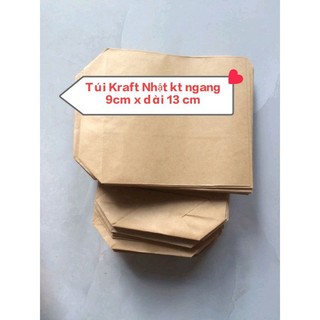 Combo 50 túi Kraft Nhật kt mini ngang 9 x dài 13cm