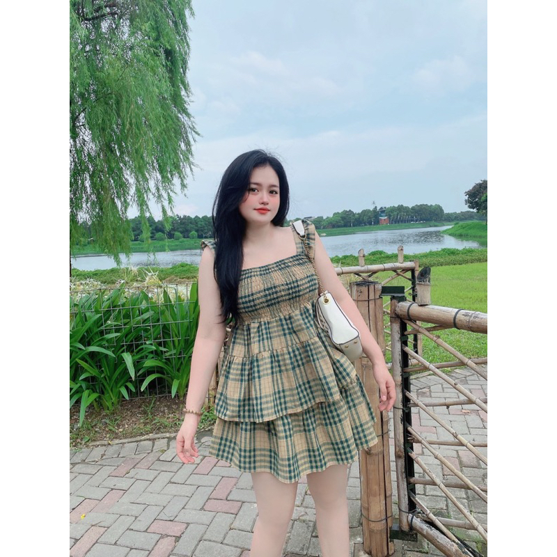 Bigsize 55-90kg sét váy kẻ siêu xinh