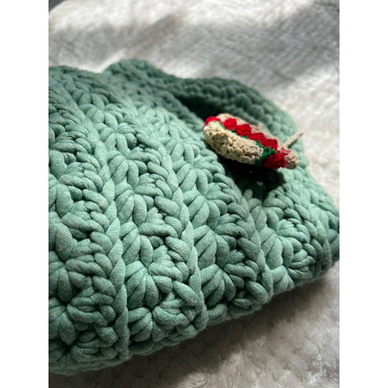 Túi đan sợi vải bông Nhật Bản xinh xắn boho mùa hè thích hợp đi biển