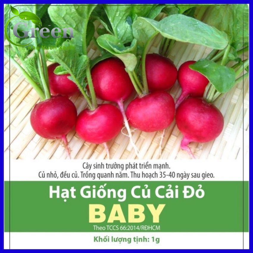 Hạt Giống Củ Cải Đỏ Tròn Baby Nhật Bản Dễ Trồng, Nhanh Thu Hoạch (Gói 2 gam ~ 200 hạt)