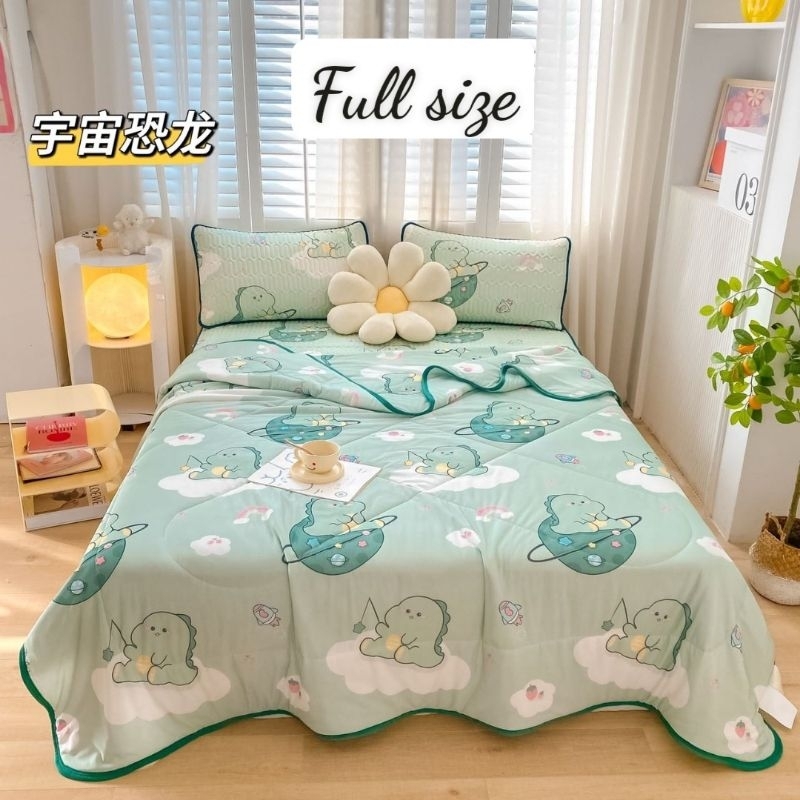 Sét Chiếu Điều Hòa Kèm Chăn Họa Tiết Siêu Mềm Mịn