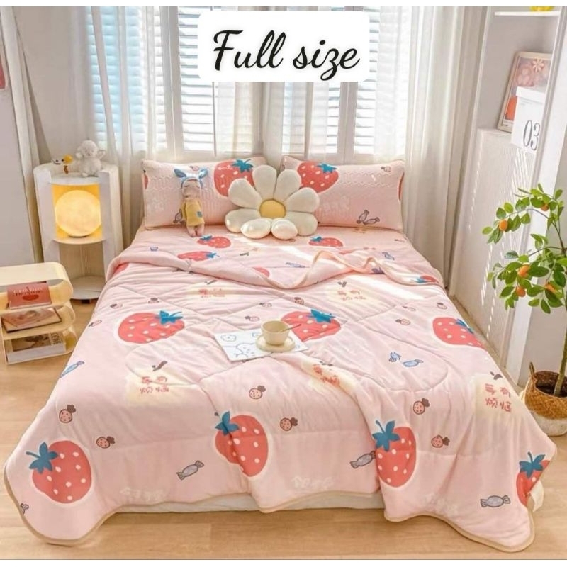 Sét Chiếu Điều Hòa Kèm Chăn Họa Tiết Siêu Mềm Mịn