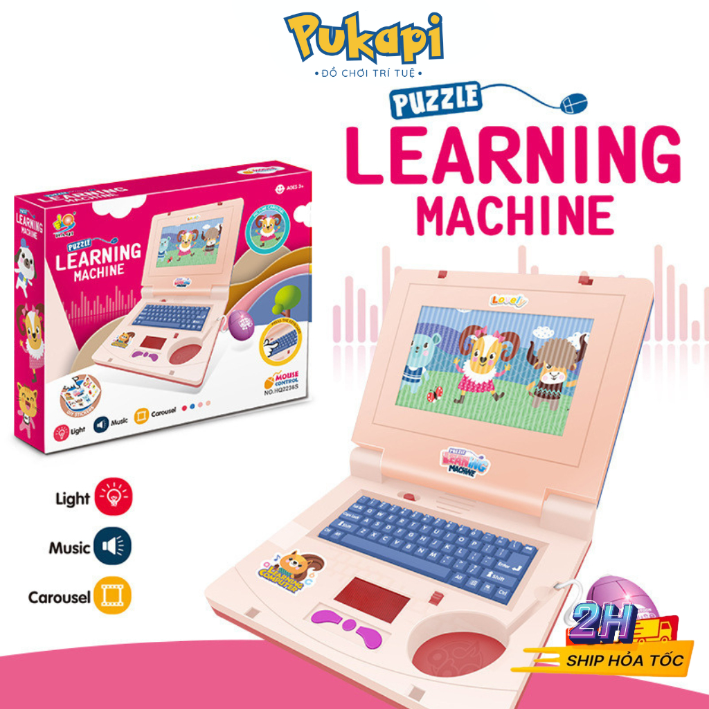 Đồ Chơi Laptop Máy Tính Đồ Chơi Xách Tay Máy Tính Đồ Chơi Cho Bé Có Nhạc Đèn Và Chuột -PUKAPI