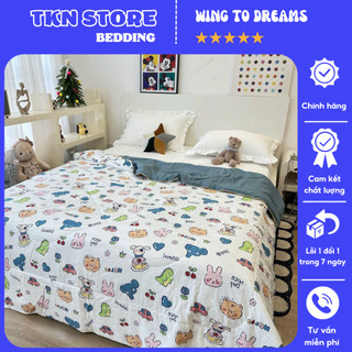 Chăn cotton đũi hàn quốc kích thước 2mx2m3 nhập khẩu , Mền hè đũi cotton chất liệu mềm mại thoáng mát mẫu mới 2023
