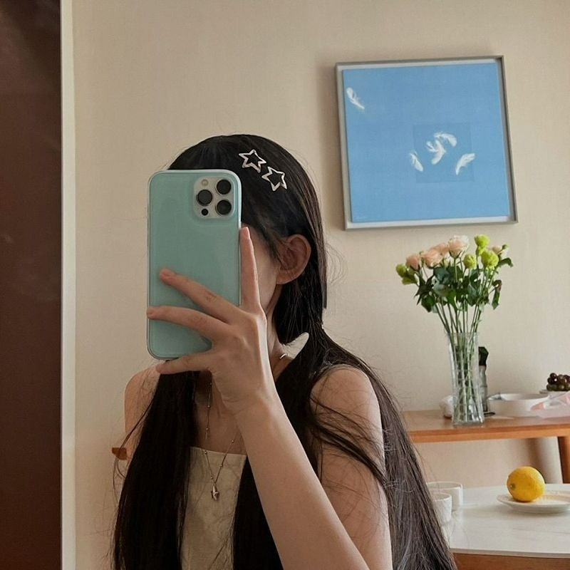 Kẹp tóc mái ngôi sao 5 cánh iLita cặp bấm mái nữ đẹp vintage Hàn Quốc dễ thương màu trơn hottrend 2023