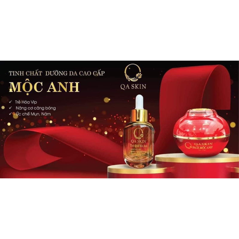 combo trẻ hoa da vạn người mê nhà qaskin. tinh chất mộc anh, kem face mộc anh