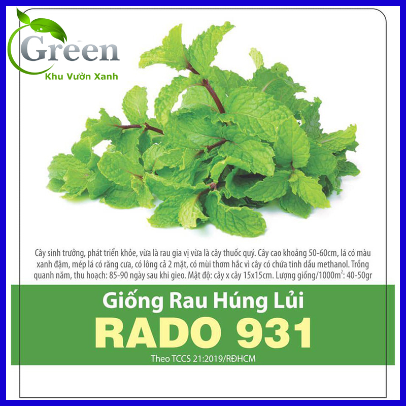 Hạt Giống Rau Húng Lủi (Gói 0.2 gam ~ 700 hạt) Phát Triển Nhanh, Thu Hoạch Liên Tục
