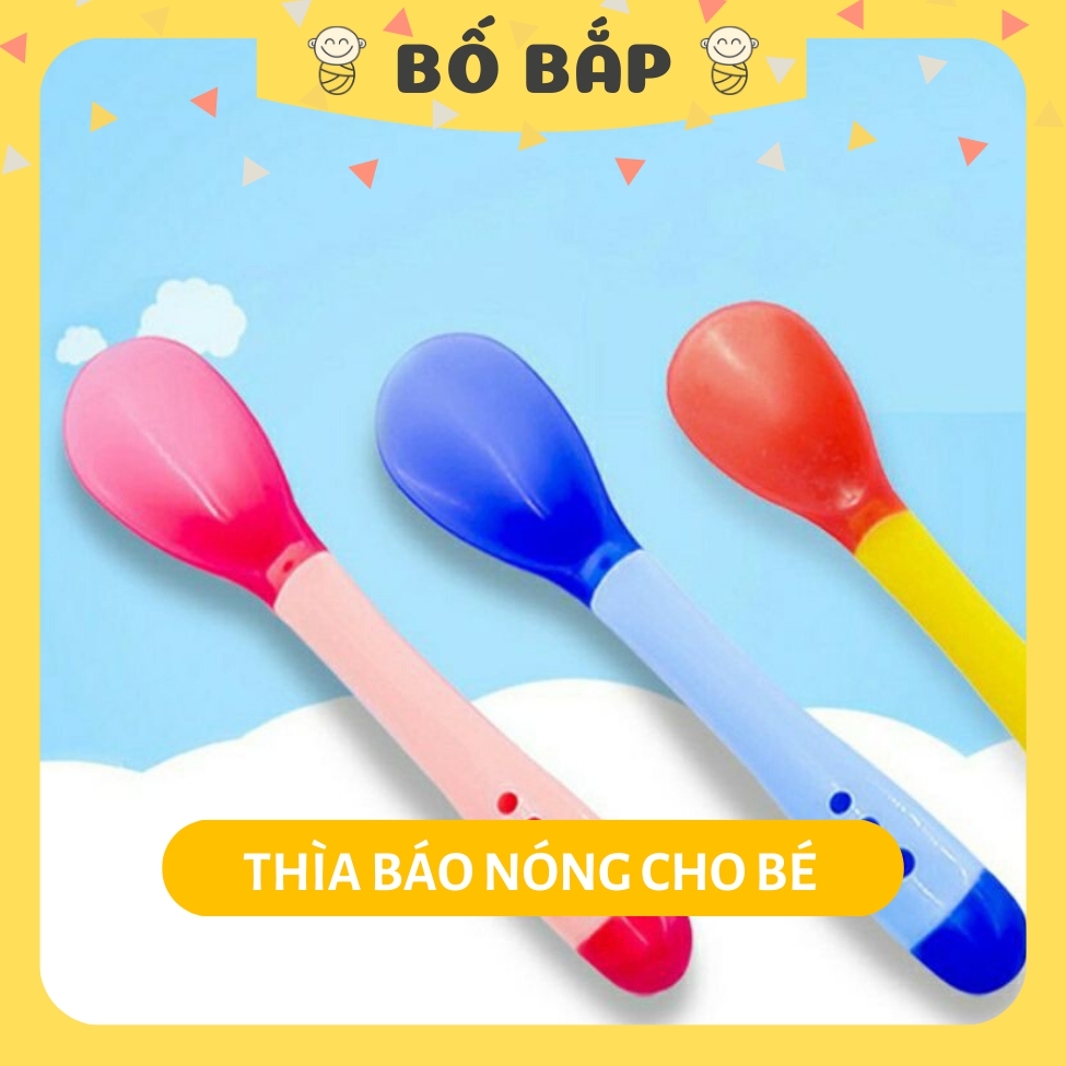 Muỗng Thìa Báo Nóng Cho Bé Ăn Dặm Giúp Bé Ăn Ngoan , Ngon Miệng - Bố Bắp Store