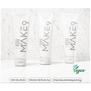 🌼 sữa rửa mặt thuần chay make9 vegan beads cleaning foam 120ml