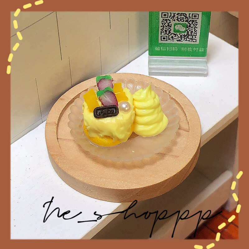 Mô hình thức ăn đĩa bánh pancake hoa quả mini
