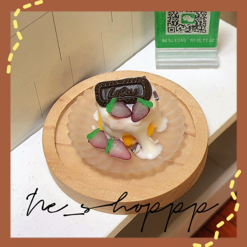 Mô hình thức ăn đĩa bánh pancake hoa quả mini