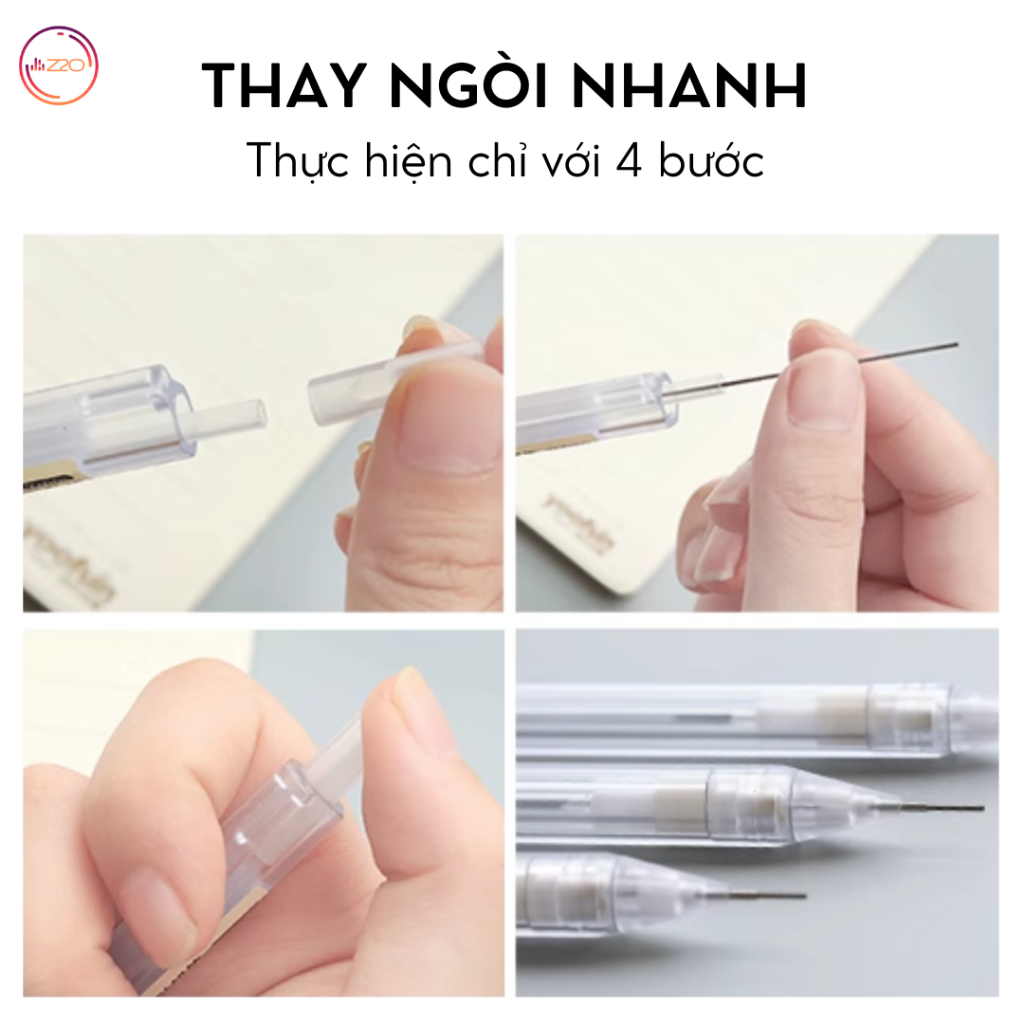 Bút chì bấm cơ ngòi 0.5 mm/ 0.7 mm, Bút chì bấm trong suốt  - Z2O Shop