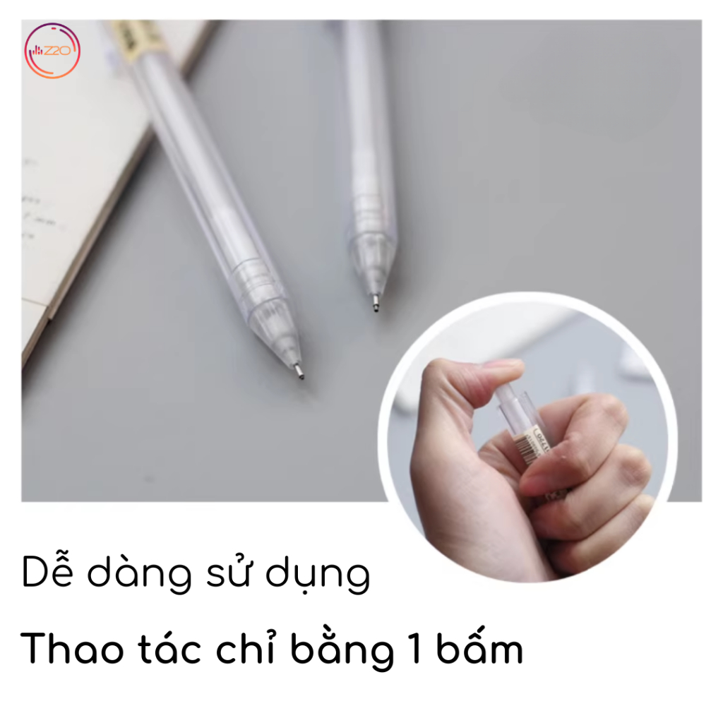 Bút chì bấm cơ ngòi 0.5 mm/ 0.7 mm, Bút chì bấm trong suốt  - Z2O Shop