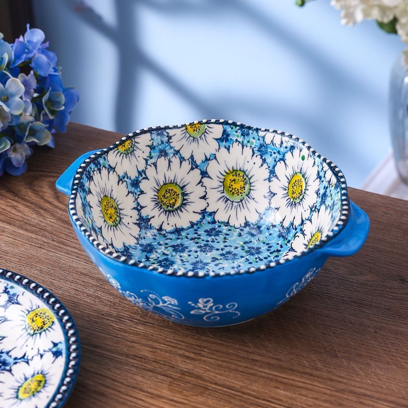 Bộ bát đĩa sứ Ba Lan hoa cúc cao cấp