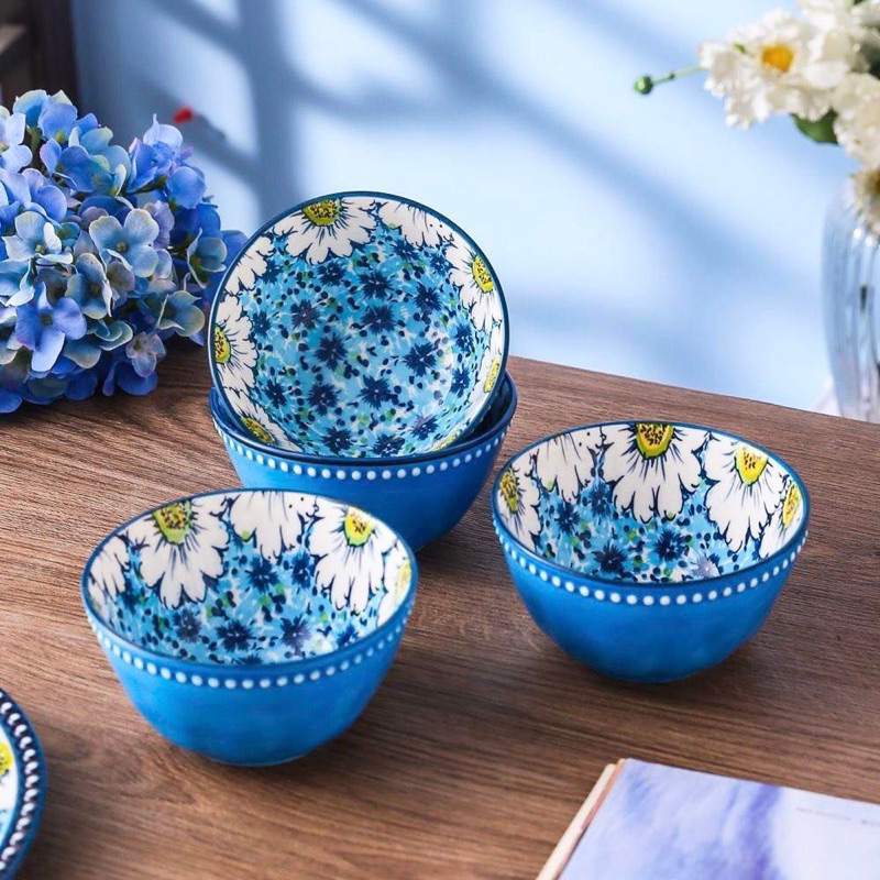 Bộ bát đĩa sứ Ba Lan hoa cúc cao cấp