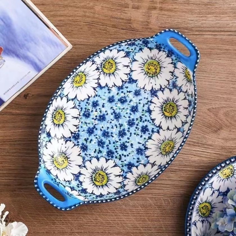 Bộ bát đĩa sứ Ba Lan hoa cúc cao cấp