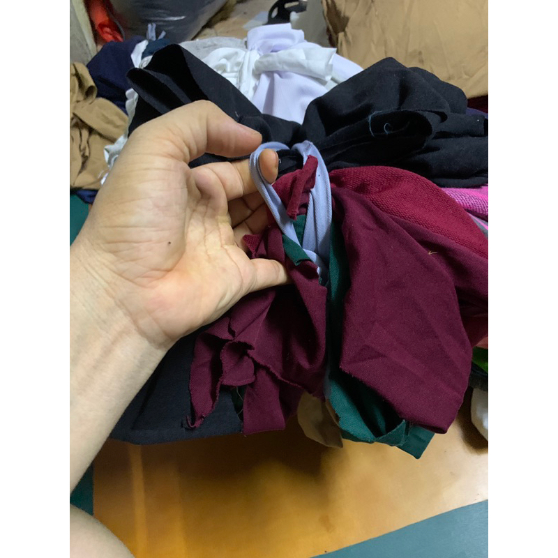 1kg Vải vụn miếng cotton trắng làm  giẻ lau