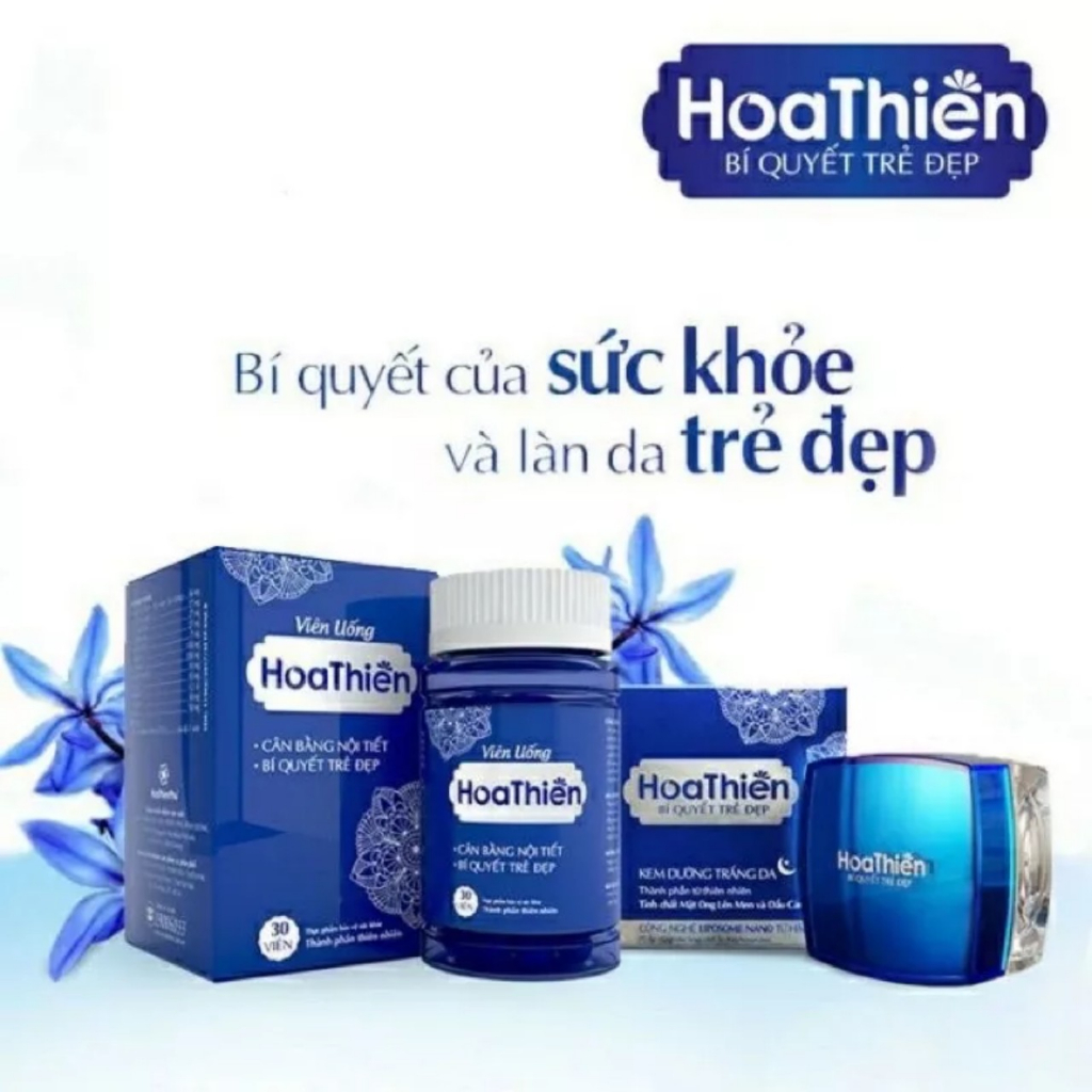 Viên uống trắng da Hoa Thiên, tăng cường đàn hồi, trẻ hóa làn da hộp 30 viên